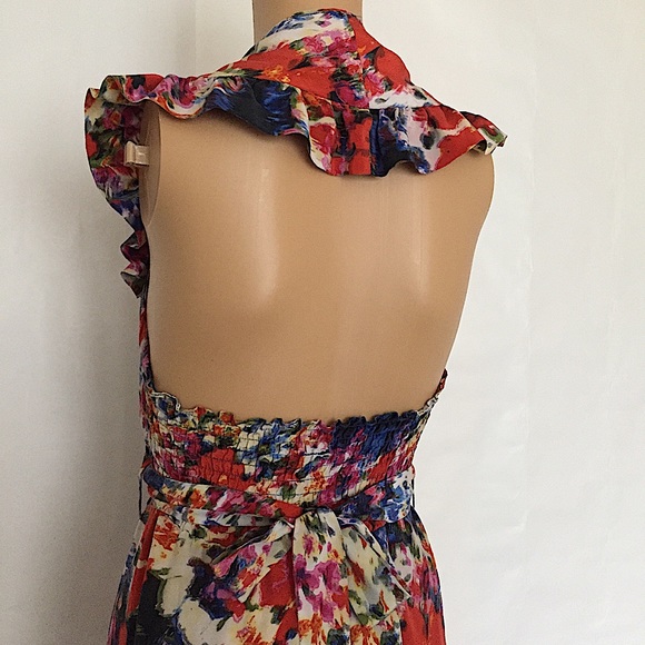 Anthropologie Postella Silk Halter Floral Dress - Picture 12 of 16